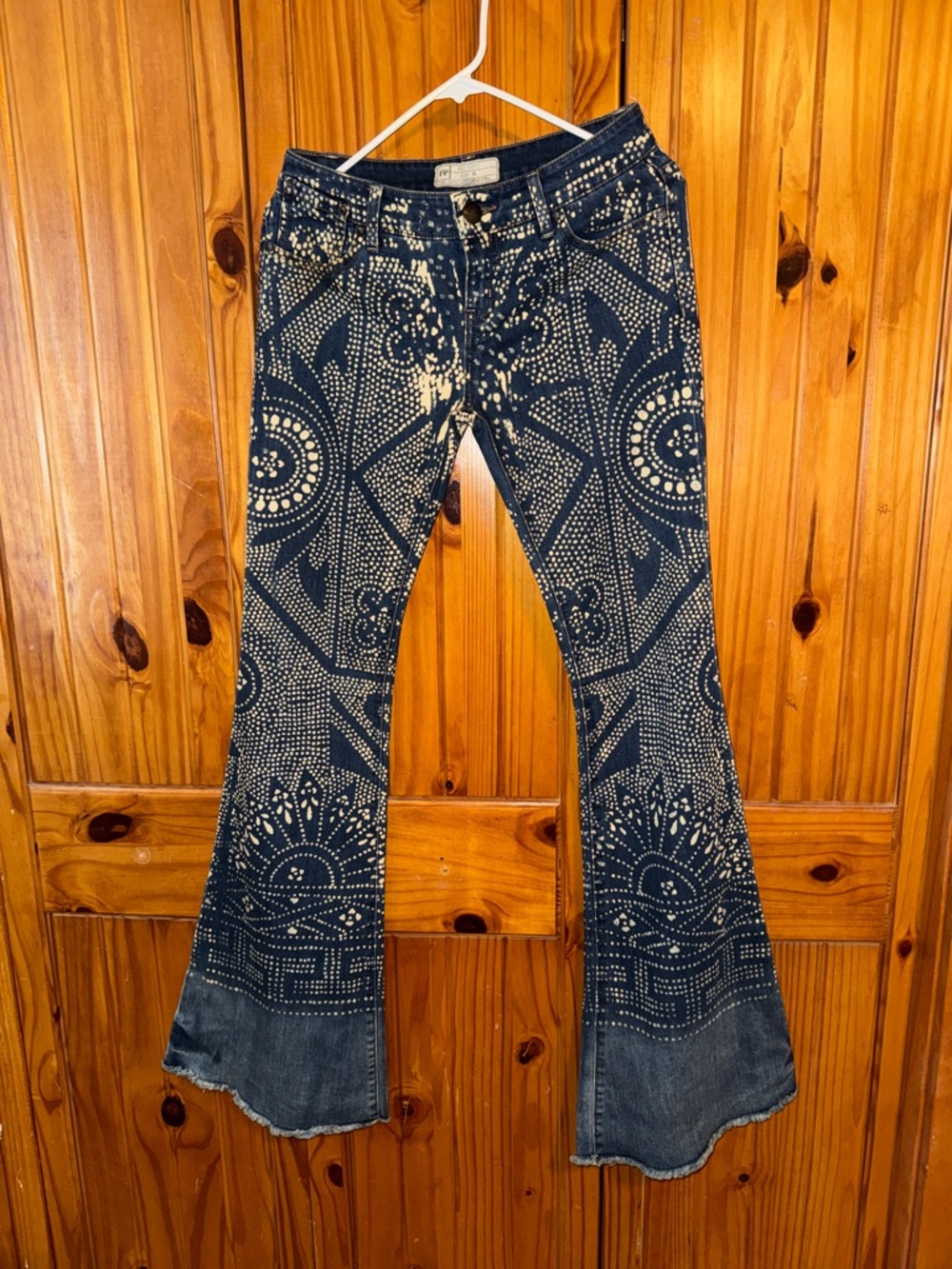 Free People bali discharge Flare Jeans